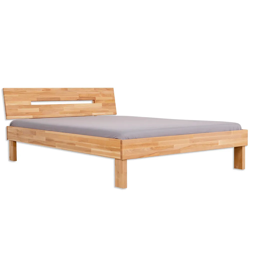 Bubema Massivholzbett Marco Aus Kernbuche Mit Kopfteil, Farbton Natur, Geölt : 120x200 – Bild 5