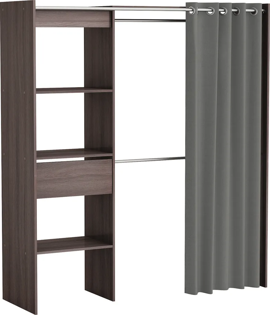 Kleiderschrank Schrank Holzschrank Schlafzimmerschrank Flurschrank "Clara I" Vulcano-Eiche – Bild 2