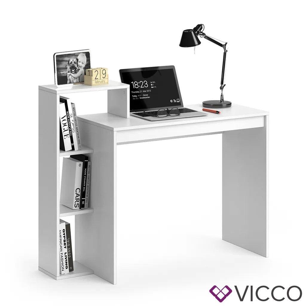 Vicco Schreibtisch Leo Weiß 110 X 91 X 40 Cm Holzwerkstoff – Bild 6