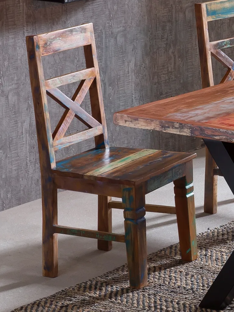 SIT Möbel Esszimmerstuhl 2er-Set | Altholz Lackiert | Bunt | B 45 X T 45 X H 100 Cm | 09112-98 | Serie RIVERBOAT – Bild 9