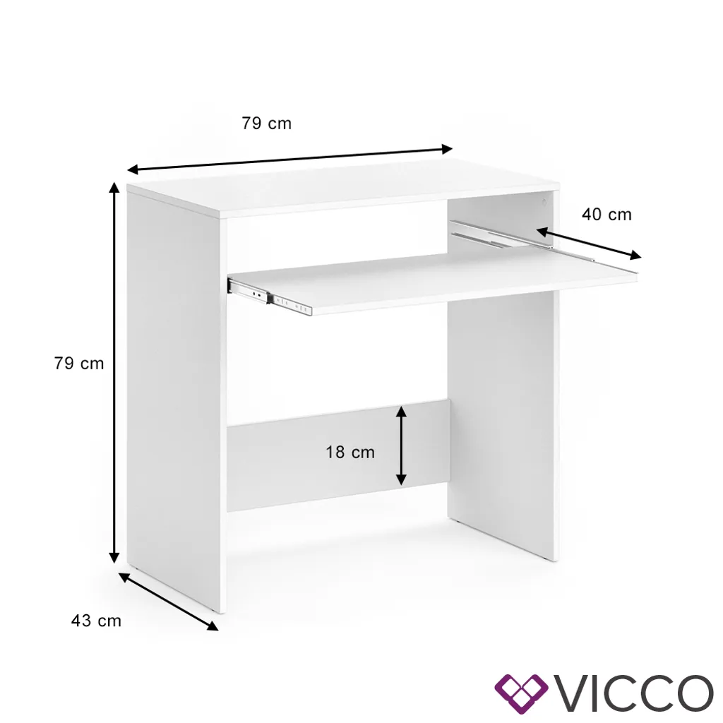 Vicco Schreibtisch Nils Weiß 79 X 79 X 43 Cm Holzwerkstoff – Bild 3