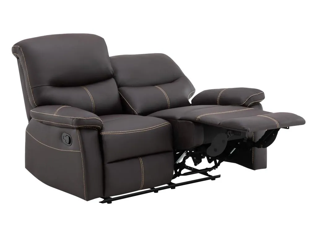 Relaxsofa 2-Sitzer - Kunstleder - Braun - CANBY