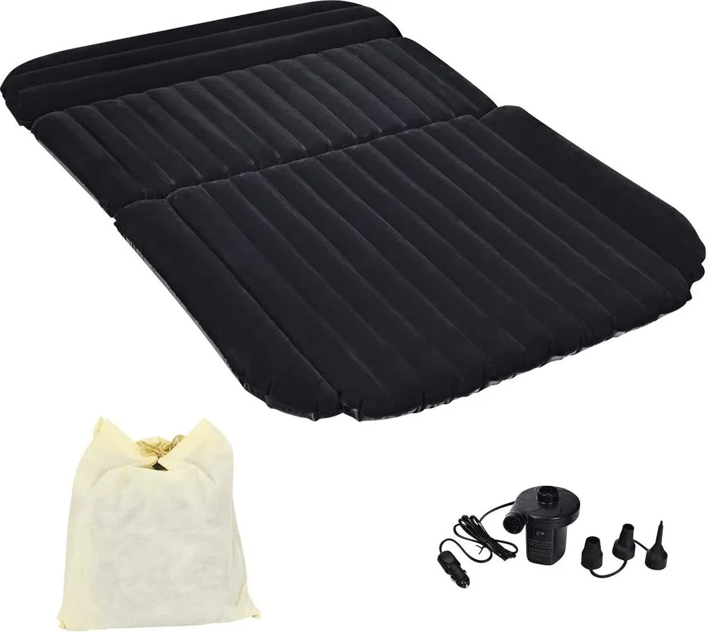 COSTWAY Luftmatratzen Autoluftmatratze Luftbett Aufblasbare Auto Matratze Mit 12V/40W Luftpumpe Für Camping Und Reisen