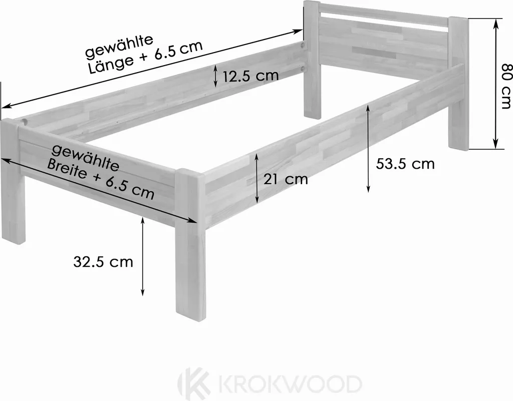 Krok Wood Seniorenbett SiSi Aus Massivholz In Buche 100 X 200 Cm – Bild 4