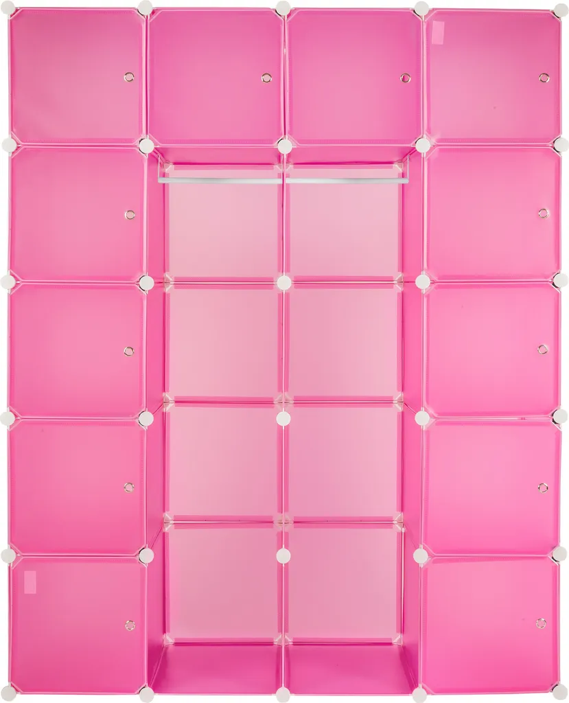 Tectake Steckregal 12 Boxen Mit Türen Inkl. Kleiderstangen 147x47x183cm - Pink – Bild 3