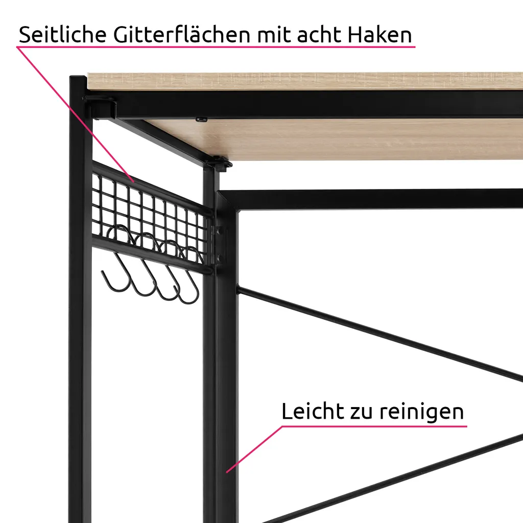 Tectake Schreibtisch Paterson Klappbar 102x51x77cm - Industrial Dunkelbraun – Bild 5
