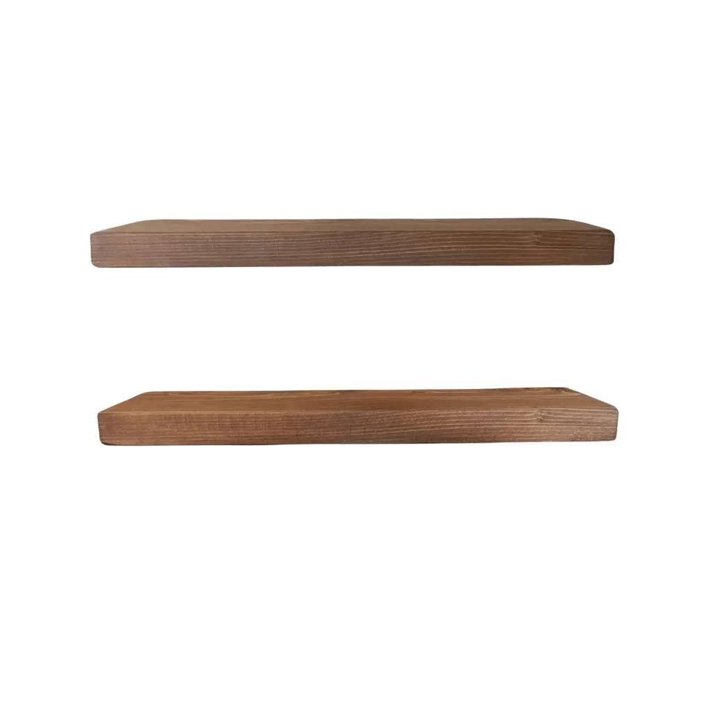 2x Schwebendes Wandregal Holz - 100% Natürliches Kiefernholz - 50 X 8,5 X 3,5 Cm - Wandregal - Wandregal – Bild 6