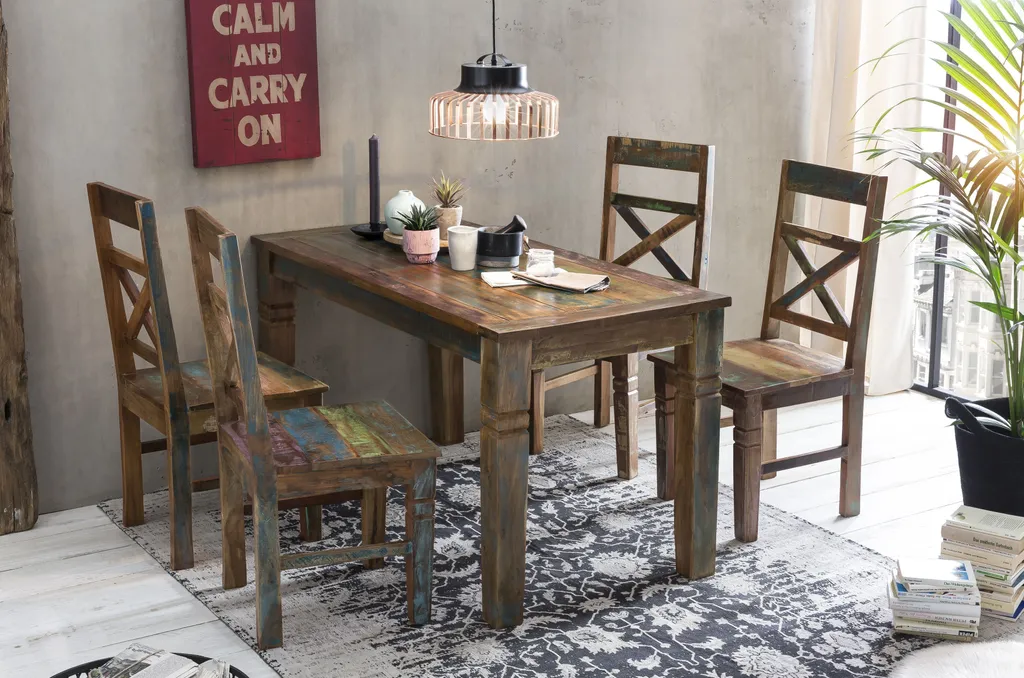 SIT Möbel Esszimmerstuhl 2er-Set | Altholz Lackiert | Bunt | B 45 X T 45 X H 100 Cm | 09112-98 | Serie RIVERBOAT – Bild 12