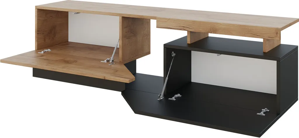 Mirjan24 TV-Lowboard Ceelias, Stilvoll TV-Schrank Vom Hersteller, RTV-Tisch, Mediaschrank (Farbe: Wotan / Anthrazit) – Bild 4