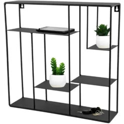 Wandregal 40x10x40cm Metall - Schwarz