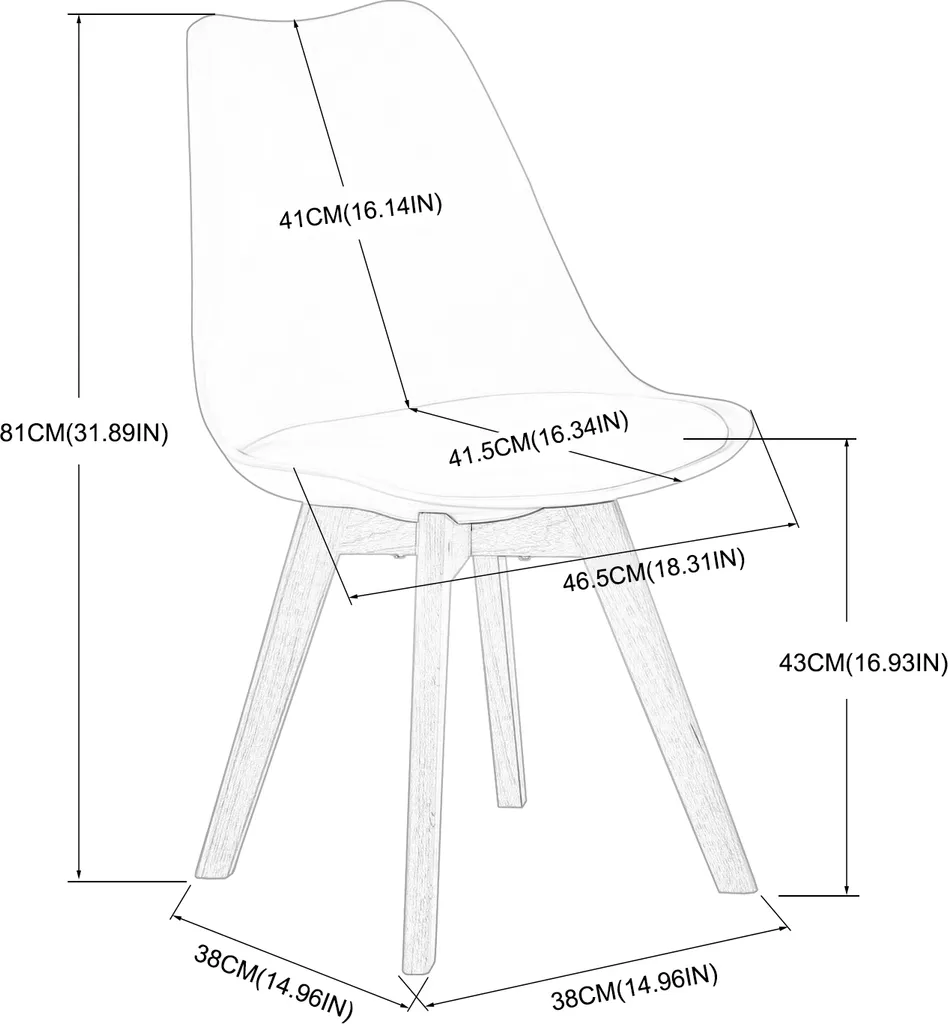 H.J WeDoo 4 X Wohnzimmerstuhl Esszimmerstuhl Bürostuhl Relaxsessel Mit Massivholz Buche Bein,Retro Design Gepolsterter Stuhl Küchenstuhl Holz, Grau – Bild 5