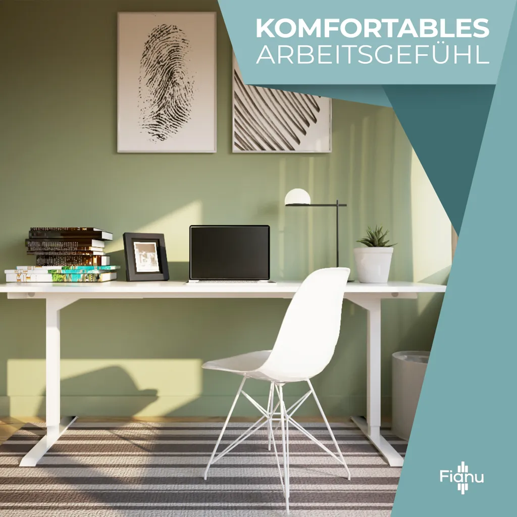 Fianu® Höhenverstellbarer Schreibtisch Elektrisch Gestell Für Stehschreibtisch 2 Motoren Mit Anti-Kollisionsschutz 4 Speicherplätze Bis 100kg Tragkraft – Bild 6