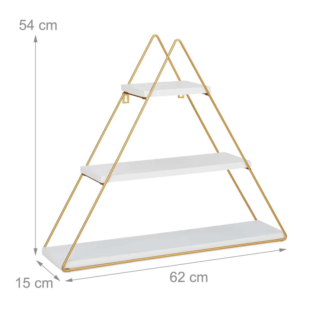 Relaxdays Hängeregal Pyramide 3 Ablagen – Bild 4