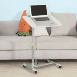 SoBuy Pflegetisch, Betttisch, Laptoptisch, Höhe Verstellbar , Tischplatte Klappbar FBT07N2-W