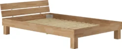 Massivholzbett 120x200 Einzelbett Buche Naturbelassen-geölt Jugendbett Zubehör Wählbar V-60.86-12Rollrost Inkl.