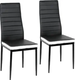 WYCTIN 2 Stück Esszimmerstühle Stuhl Stühle SET EssStuhl Küche Küchenstuhl Barstuhl Schwarz Und Weiß