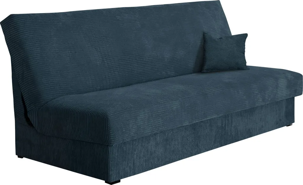 Mirjan24 Schlafsofa Adela Mini Cord, Couch Mit Schlaffunktion Und Bettkasten, 3 Sitzer Aufklappbar Sofa (Farbe: Poso 01)