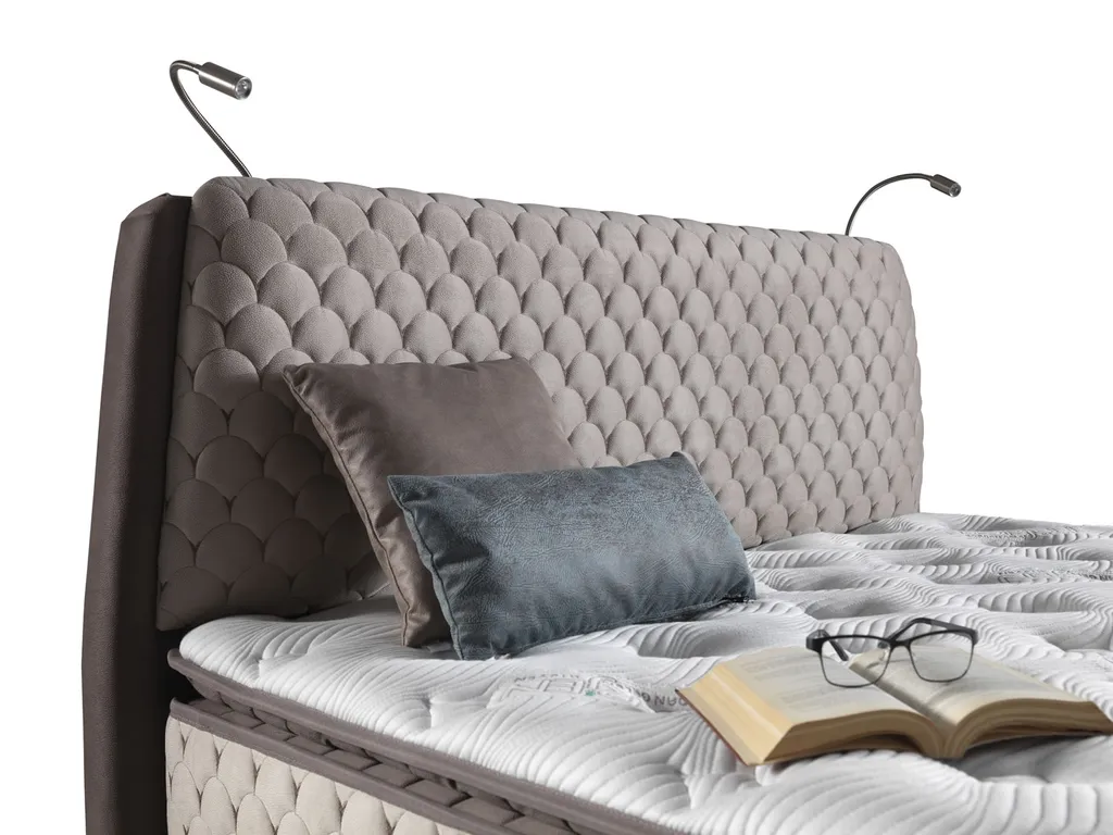 Boxspringbett Doppelbett - Borjen Bambi Yatak Das Perfekte Bett Für Ihr Schlafzimmer. 180x200cm Bett Taschenfederkern-Matratze, Topper Mit Memoryeffekt, Mit Bettkasten – Bild 6