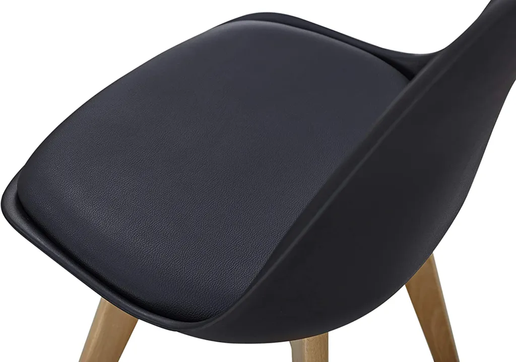 Esszimmerstuhl -4 Stück-Esszimmerstühle - Schalenstuhl - Gestell Aus Buchenholz - Schwarz – Bild 7