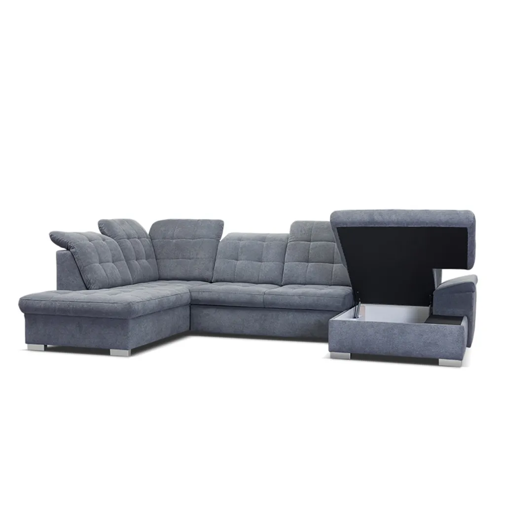 Selsey - Sofa In U-Form / Wohnlandschaft JAMAAL In Grau, Regulierbare Rückenlehne, Schlaffunktion, Bettkasten, Ottomane Rechts, 330 Cm – Bild 6