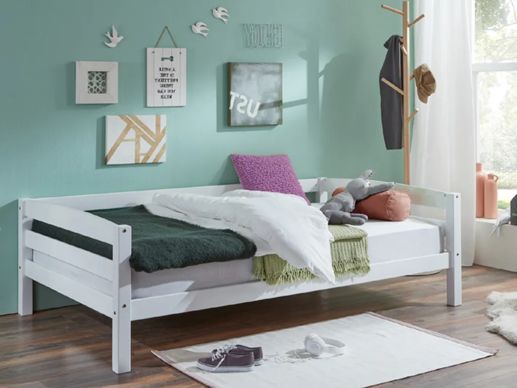 Relita Einzelbett Nora In Buche Massiv, Weiß Lackiert, Liegefläche 120x200 Cm, Ohne Lattenrost; EB2691117-B120 – Bild 5