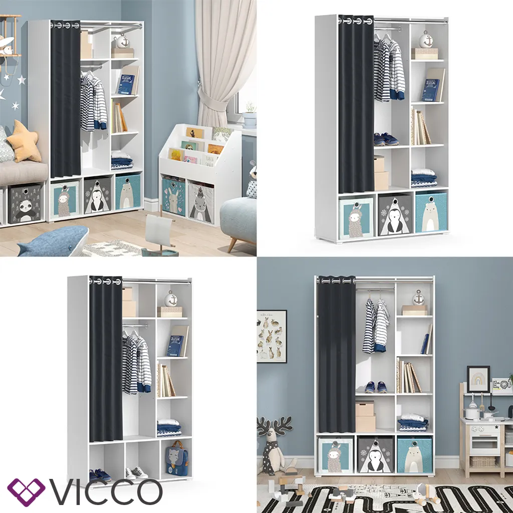 Vicco Kinderkleiderschrank Luigi Weiß 104,4 X 173,8 X 35 Cm Holzwerkstoff – Bild 8