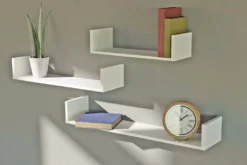 Linder Exclusiv WR112 Wandregale Weiß 3-er Set MDF PVC Bis 8kg Belastbar