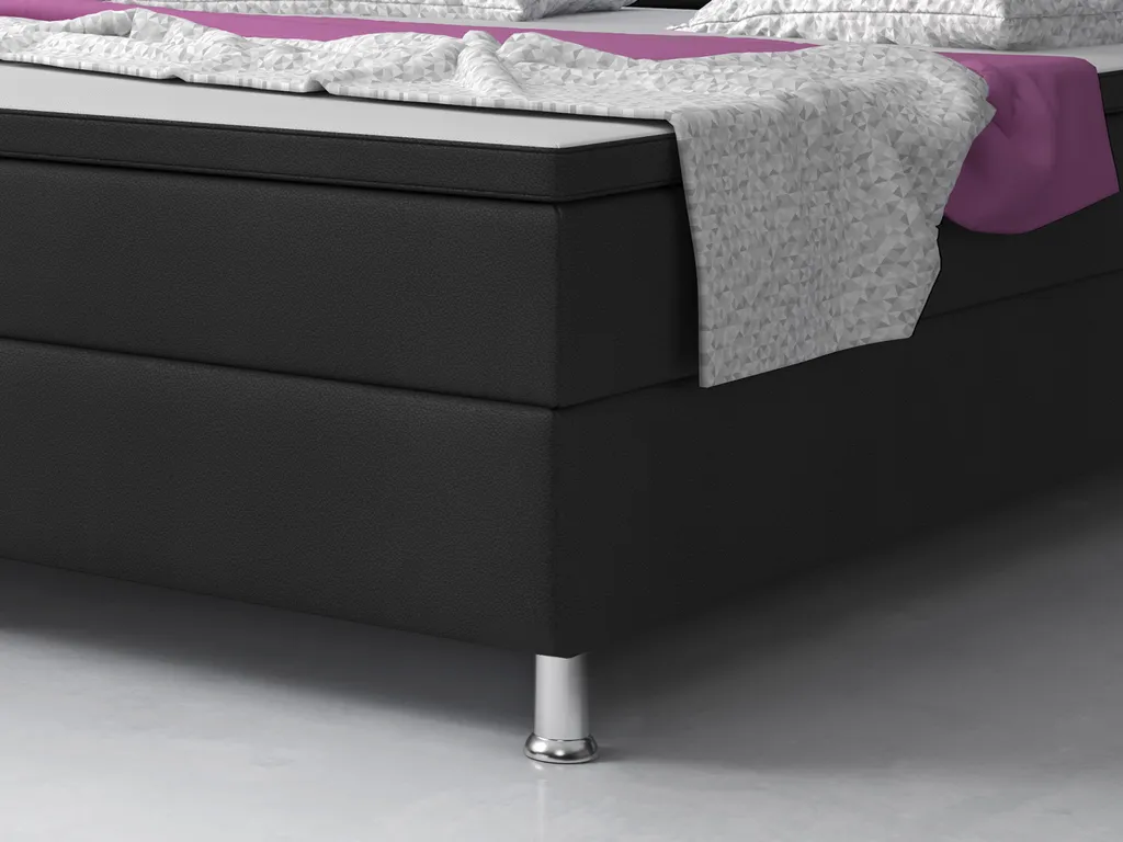 Inter Handels Boxspringbett Milano 180 X 200 Cm, Schwarz, 7-Zonen-Taschenfederkern-Matratze – Bild 8