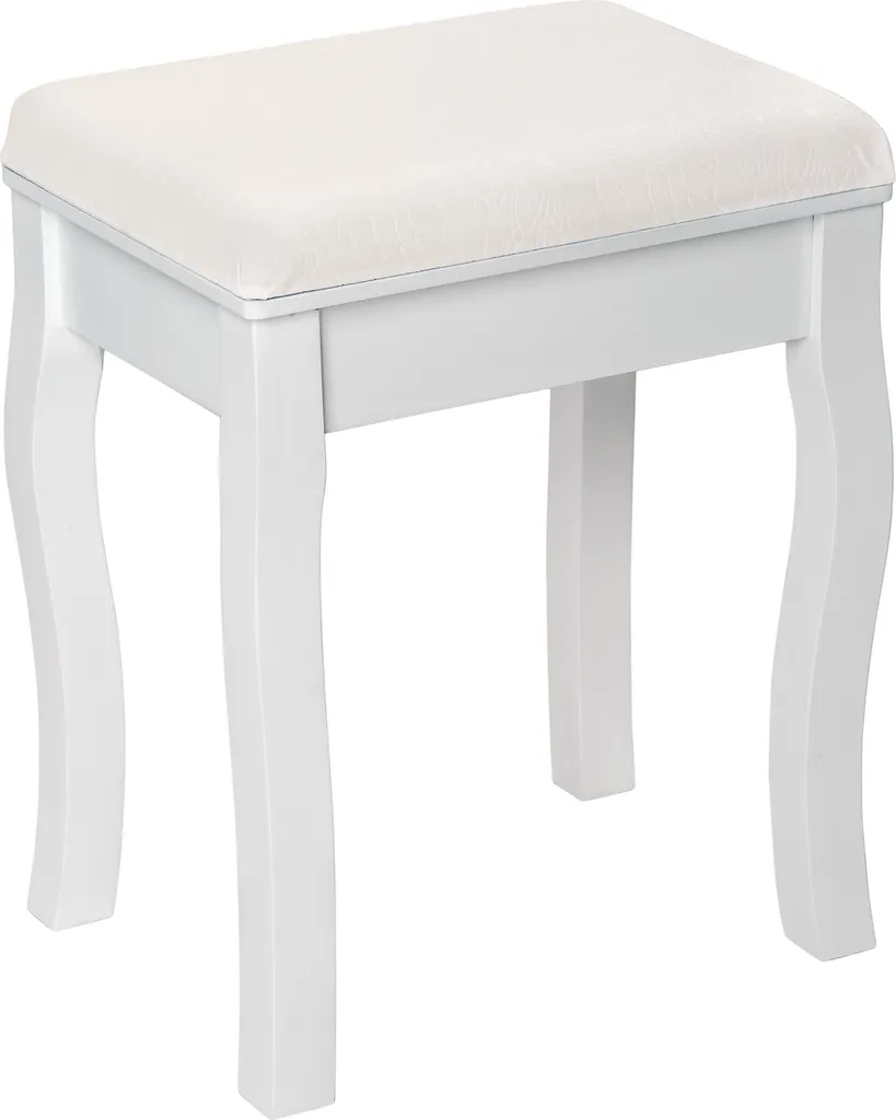 Tectake Schminktisch-Hocker Rosenmuster - Weiß