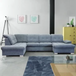 Selsey - Sofa In U-Form / Wohnlandschaft JAMAAL In Grau, Regulierbare Rückenlehne, Schlaffunktion, Bettkasten, Ottomane Rechts, 330 Cm