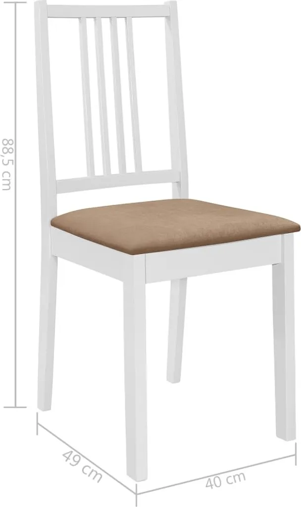 VidaXL Esszimmerstühle Mit Polstern 2 Stk. Weiß Massivholz – Bild 7