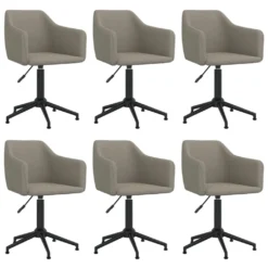 VidaXL Esszimmerstühle 6 Stk. Drehbar Hellgrau Samt