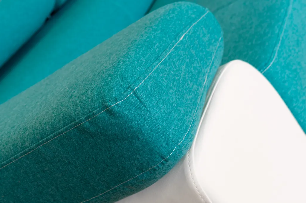 Ecksofa Aller L-form Mit Schlaffunktion Und Bettkasten, Türkis Und Weißes Kunstleder, Links Ottomane. – Bild 9