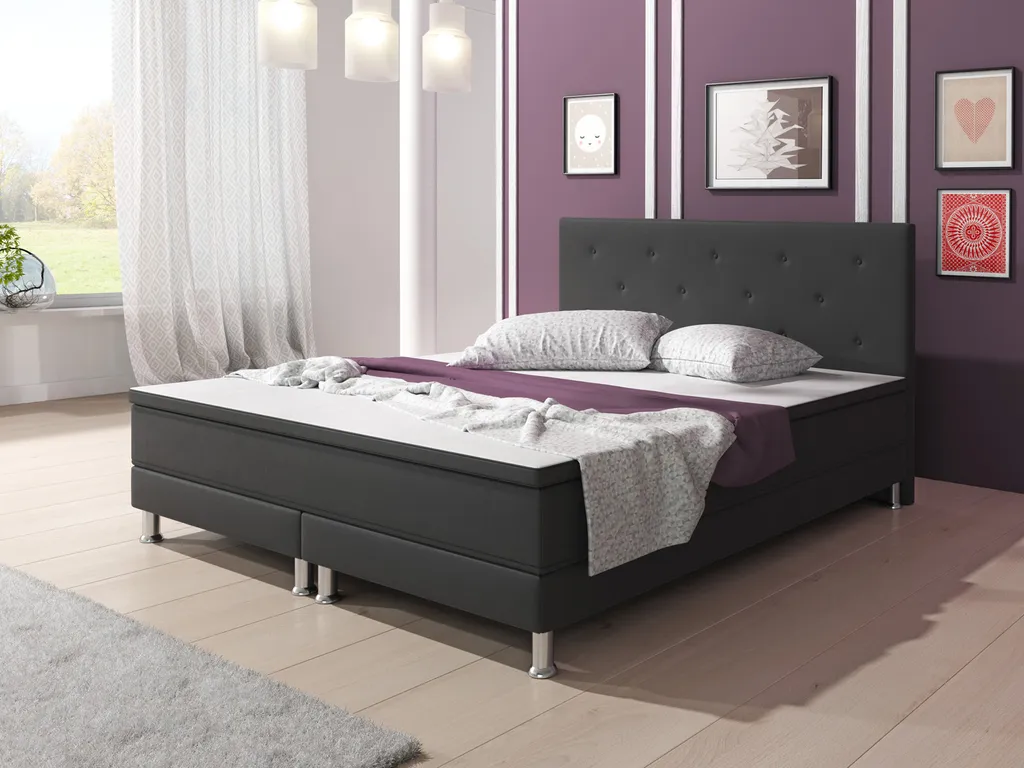 Inter Handels Boxspringbett Esra, 180x200, Anthrazit – Bild 5