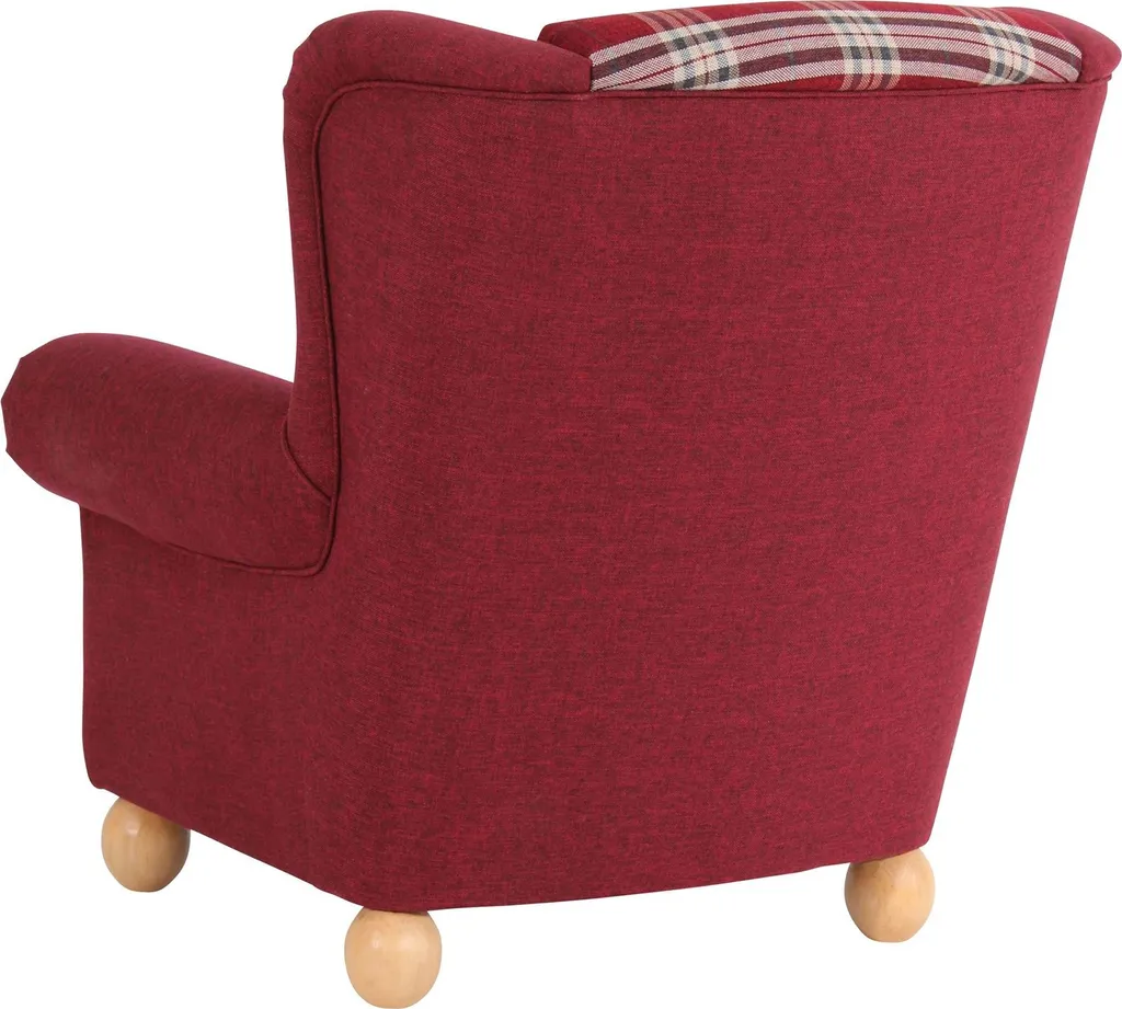 Max Winzer Ohrenbackensessel Monarch Flachgewebe Rot – Bild 4