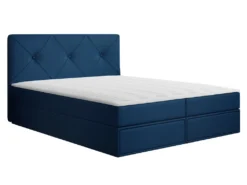 Mirjan24 Boxspringbett Brno, Polsterbett Mit 2 Bettkästen Und 2 Schubladen, Bett Mit Kopfteil (Farbe: Manila 26, Größe: 160x200 Cm)