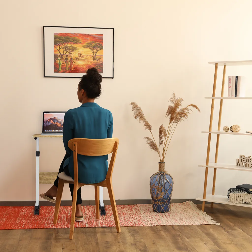 Relaxdays Laptoptisch Höhenverstellbar Mit Rollen – Bild 7