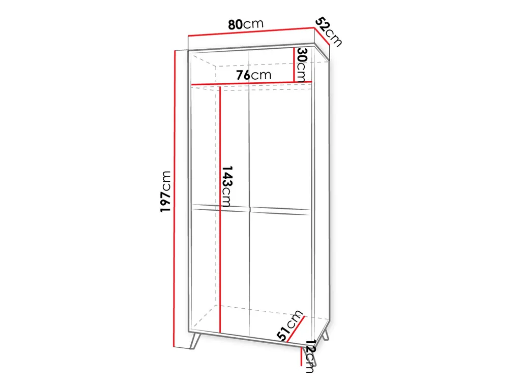 Mirjan24 Drehtürenschrank Truleko 01, Wohnzimmer Kollektion, Kleiderschrank, Stilvoll Schrank (Farbe: Eiche Craft Gold / Weiß) – Bild 3