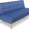 Homestyle4u 1896, 3-Sitzer Schlafcouch Schlafsofa, Couch Mit Bettfunktion, Modern Blau