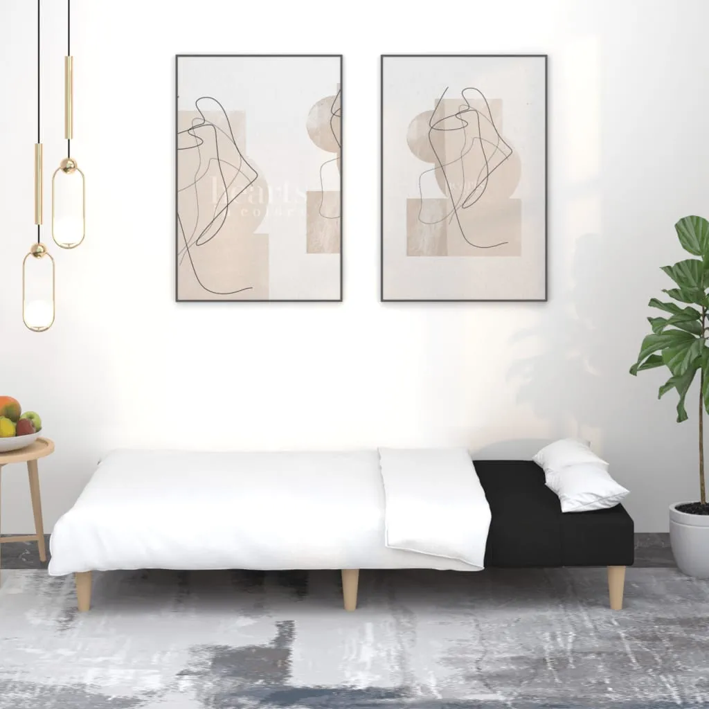 VidaXL Schlafsofa 2-Sitzer Schwarz Stoff – Bild 3