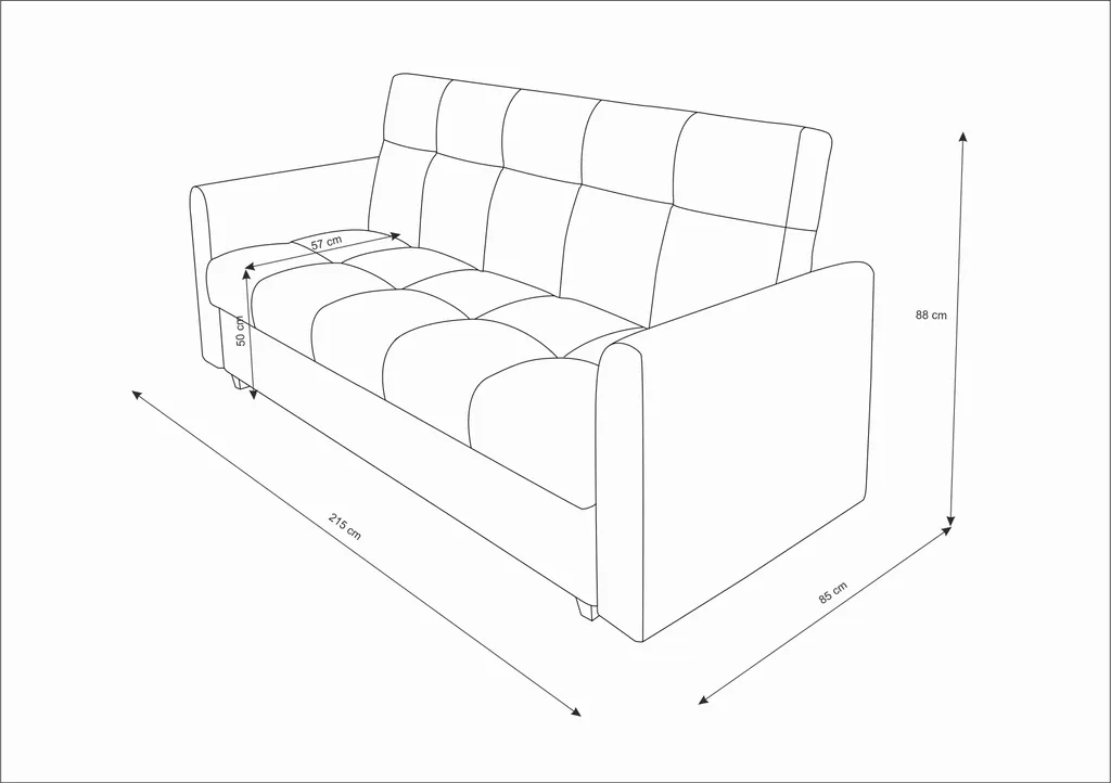 FURNIX Sofa 3-Sitzer-Schlafsofa LENTIS, Polstercouch Mit Bettkasten Grün IT10 – Bild 4