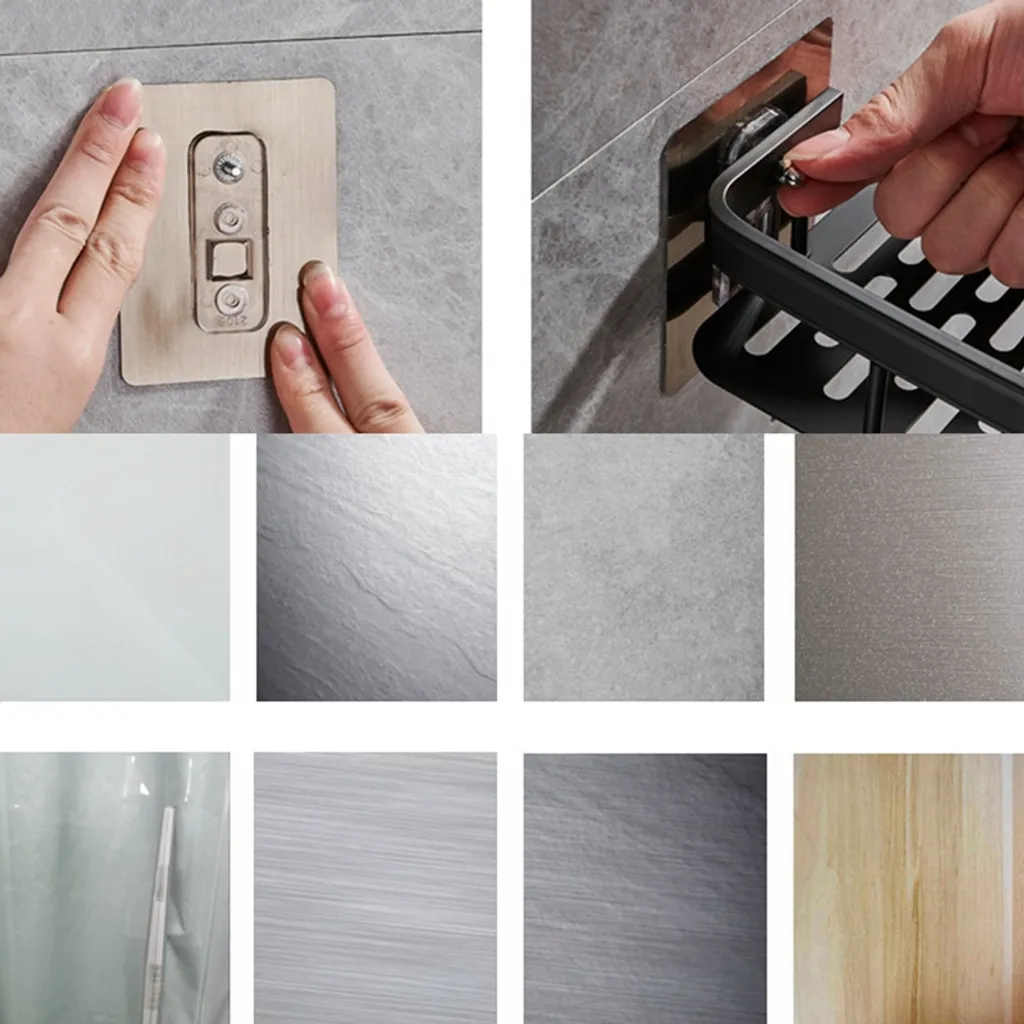 Küchenregal, Gewürzregal, Waschbecken Schwamm Abtropfkorb, Handtuchhalter Mit Haken, Schwarz Wandregale – Bild 3