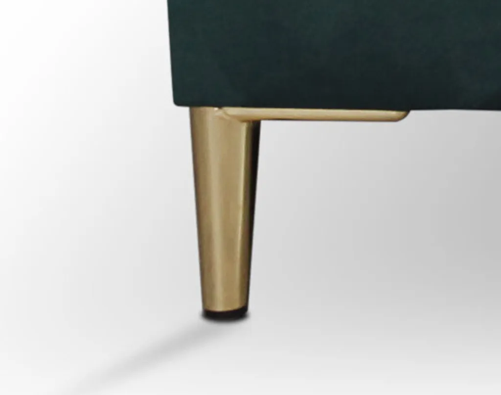 Ecksofa "Monaco" Eckcouch Sofa Schlaffunktion Senfgelb / Füße Gold Recamiere Rechts – Bild 5