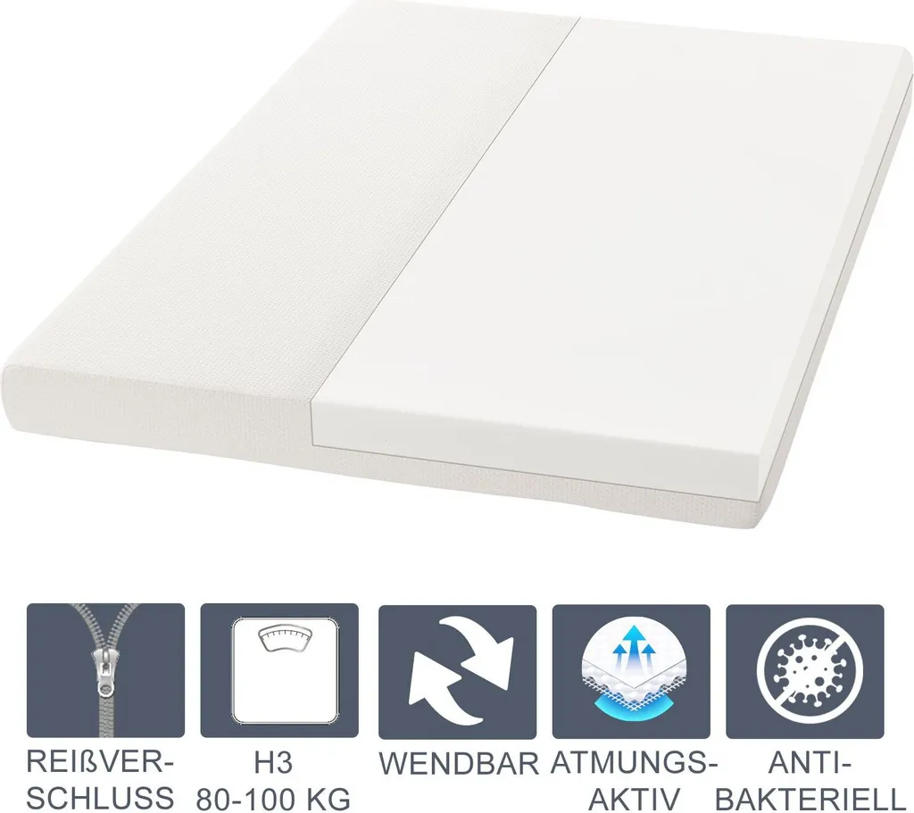 Juskys Polsterbett Lyon 140 X 200 Cm Mit Bettkasten, LED Beleuchtung, Lattenrost & Matratze - Kunstleder & Holz – Bett Bettgestell Jugendbett Schwarz – Bild 17