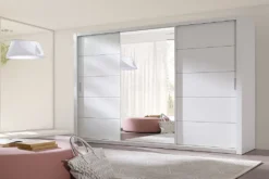 Selsey - Schwebetürenschrank ORDU 250 Cm Mit Spiegel, In Weiß