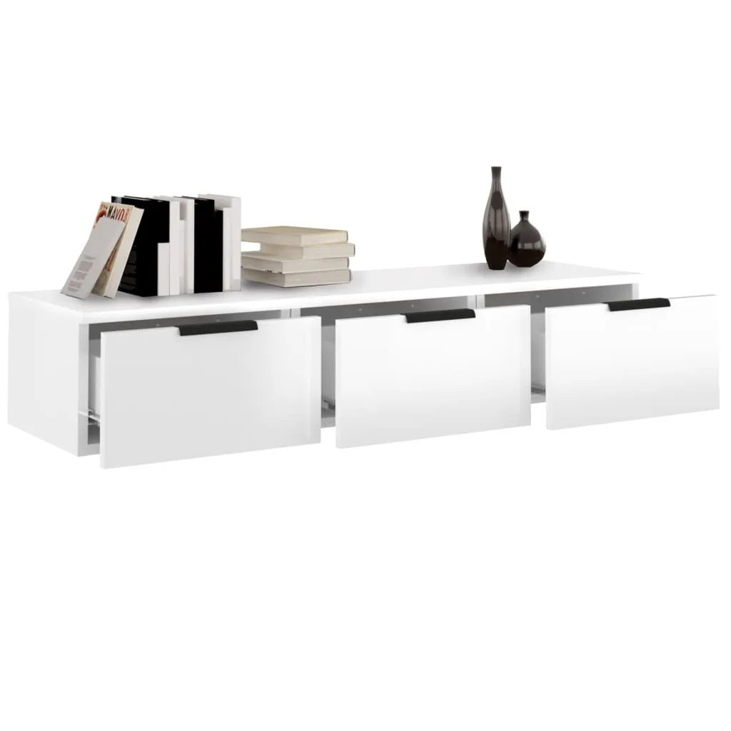 VidaXL Wandschrank Hochglanz-Weiß 102x30x20 Cm Holzwerkstoff – Bild 7