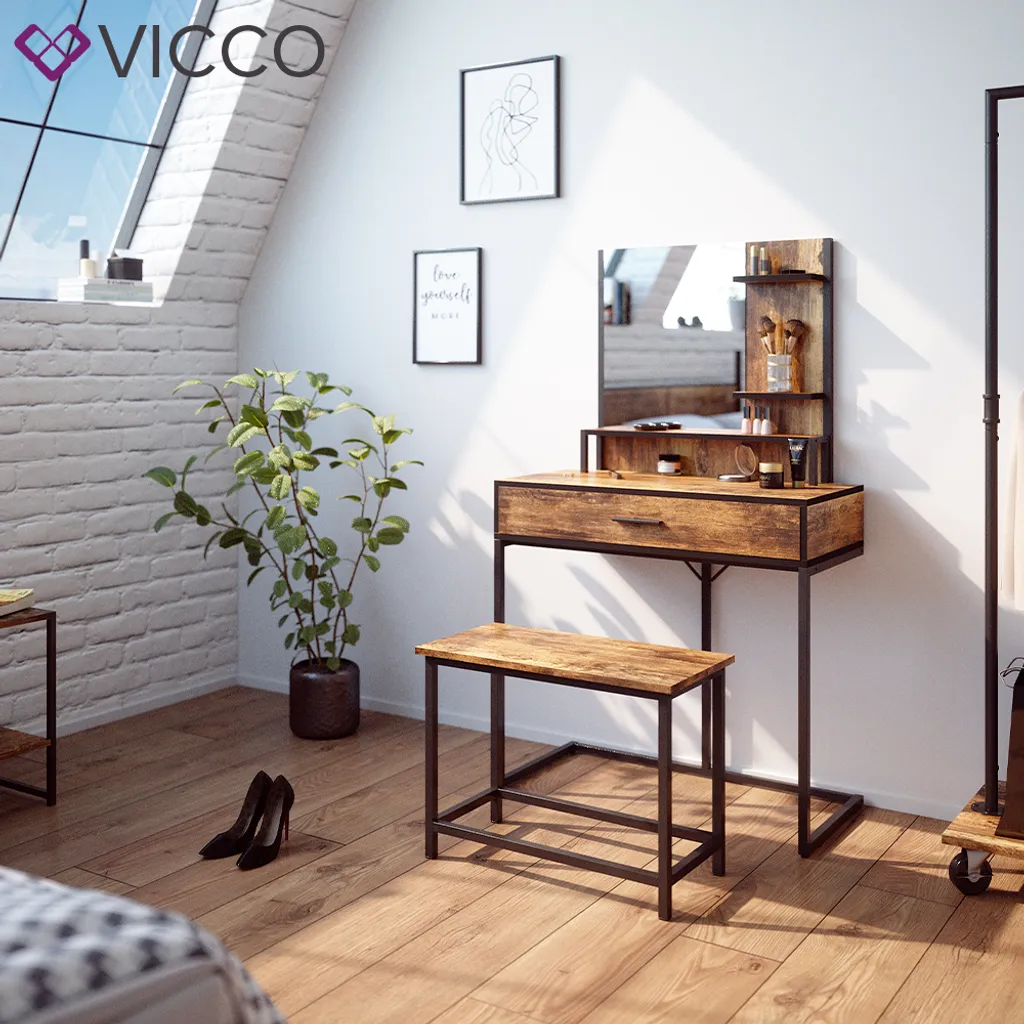 Vicco Sitzbank Fyrk Bank Für Schminktisch 60cm Schminkhocker Sitzhocker – Bild 4