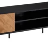 Lowboard Holz Schwarz / Eiche-Dekor 163x45x40 Cm TV-Kommode Mit Zwei Türen | Design TV-Schrank Hoch | Fernsehtisch Fernsehschrank Modern | Fernsehkommode Wohnzimmer