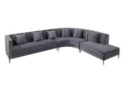 XXL Ecksofa - Ecke Rechts - Samt - Anthrazit - AUDREY