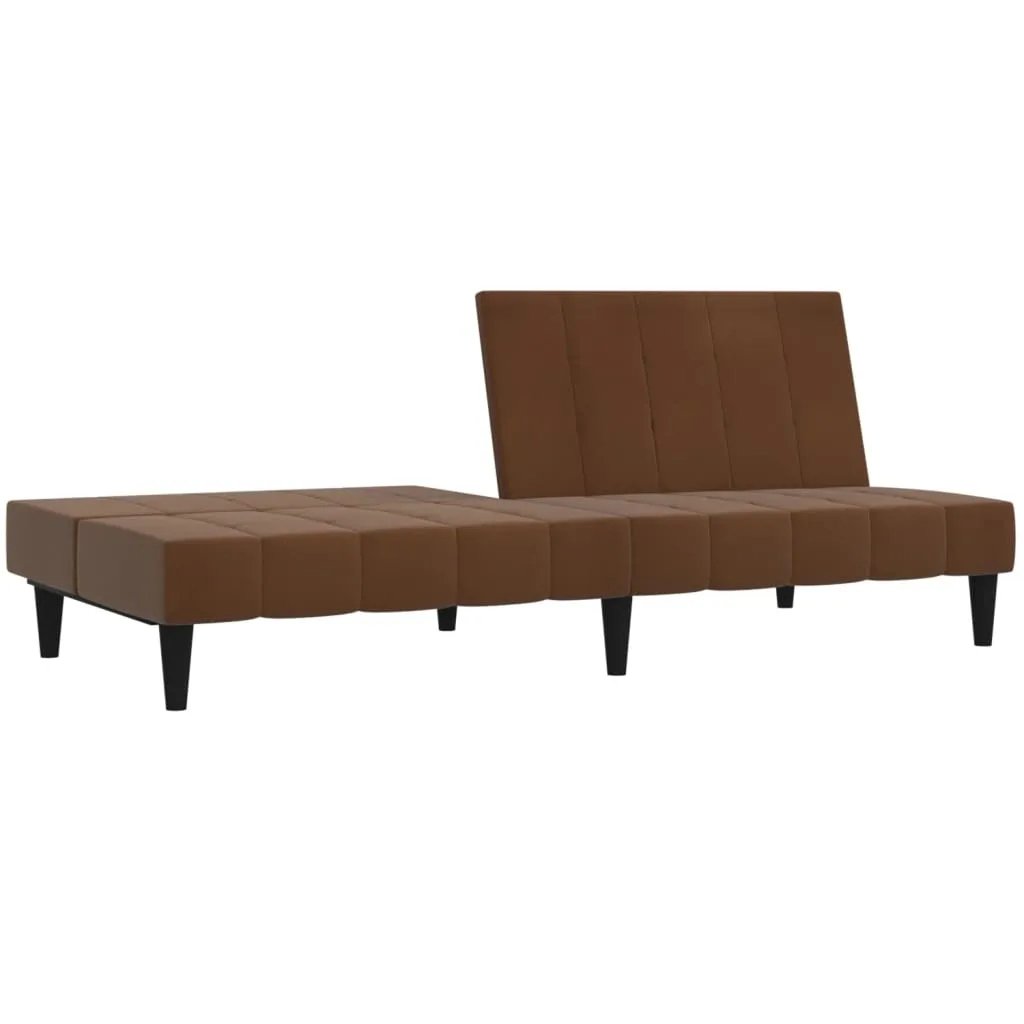 VidaXL Schlafsofa 2-Sitzer Braun Mikrofasergewebe – Bild 7